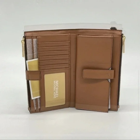 Michael Kors Large Double Zip Wallet Wristlet Brown (NWT) - Picture 6 of 9